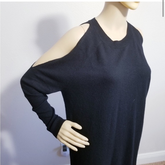 SAKS 5TH AVENUE Black Merino Wool Dress - Picture 2 of 6
